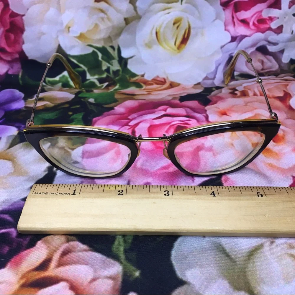 Miu Miu Black front Yellow inside Gold lining & arms REPAIRED glasses frames GUC